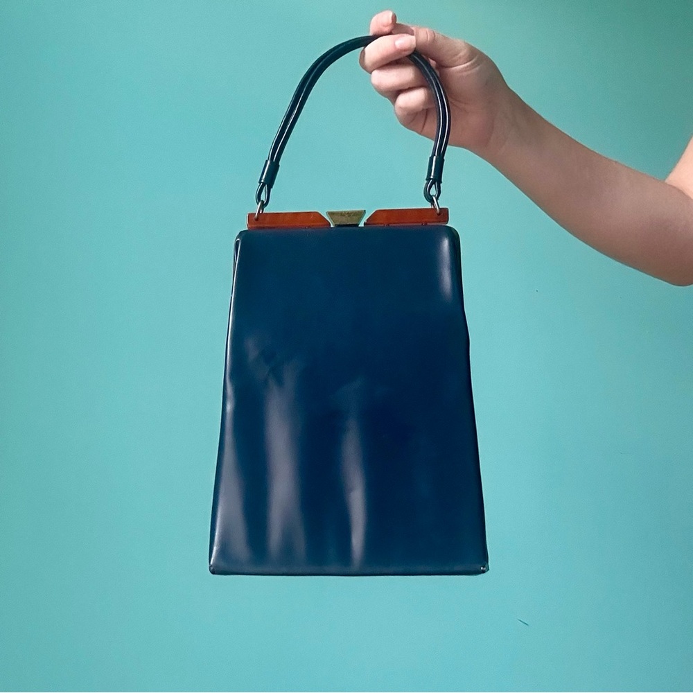 Vintage 50s Blue Hand Bag